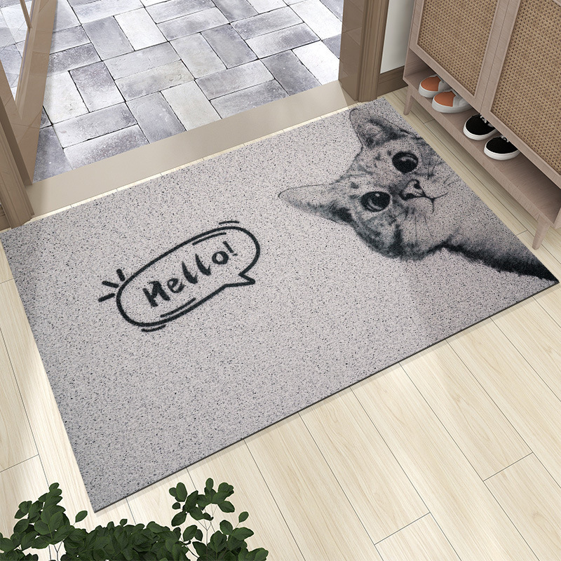 Nordic Cat Silk Ring Carpet Hallway Mud Scraping and Dust Removal Entrance Floor Mat Household Wear-resistant Dirt-resistant Silk Ring Foot Mat Nordic Cat Silk Ring Carpet Hallway Mud Scraping and Dust Removal Entrance Floor Mat Household Wear-resistant Dirt-resistant Silk Ring Foot Mat