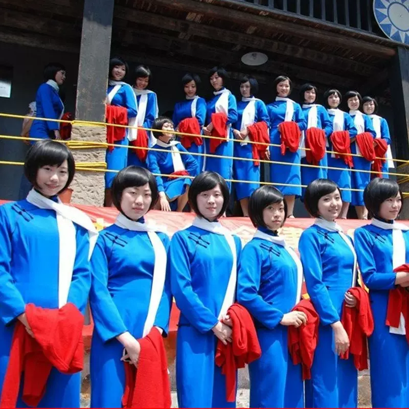 特价话剧红岩江姐演出服铁梅喜儿村姑舞蹈服装阿庆嫂村民戏服