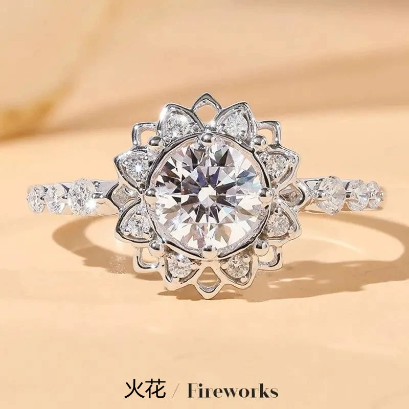 Adjustable wedding ring, 1‑carat style, light‑luxury design, multiple motif options