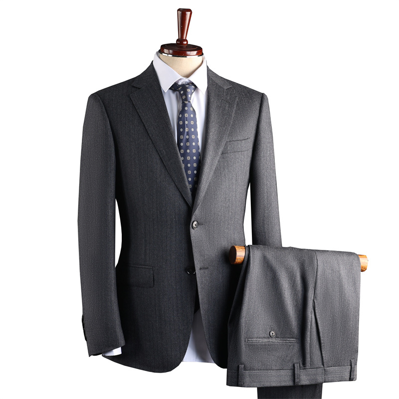 Men's Slim Fit Half Lined Wool Suit - Wrinkle Resistant Business Attire For Weddings Grooms & Groomsmen High-End Fashion_voghion.com