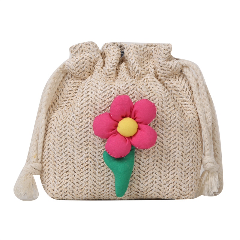 Fresco estilo occidental flor tejida estilo occidental pequeña bolsa para las mujeres 2023 verano nuevo hombro mensajero bolsa cubo bolsa moda