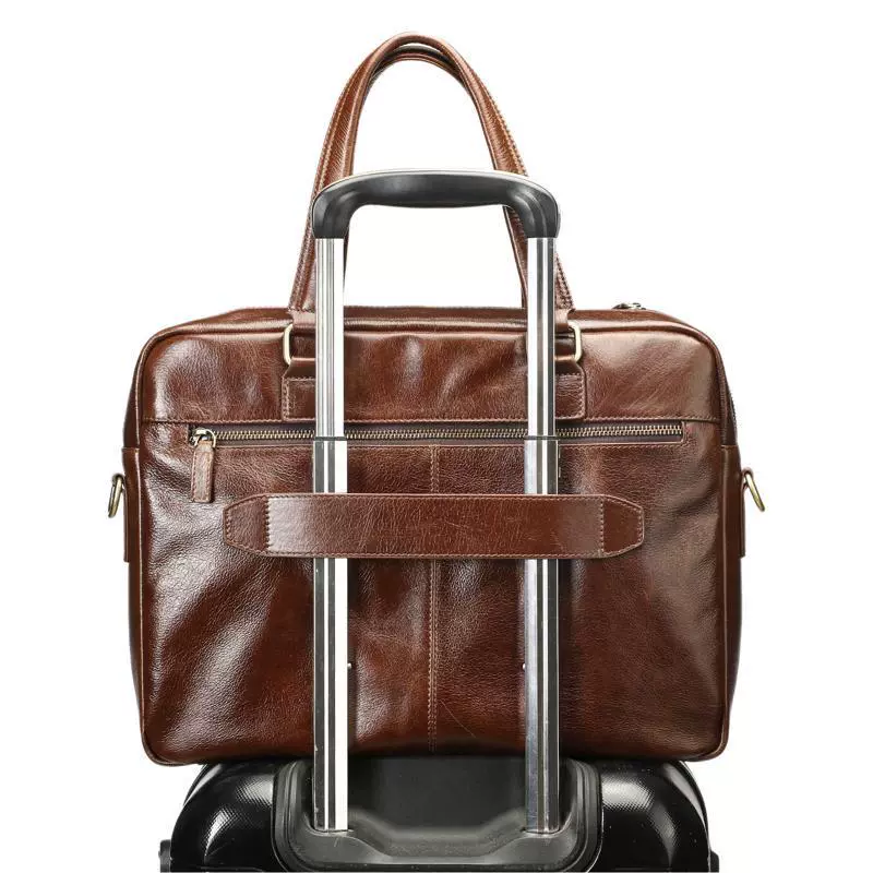 Leather handheld bag, laptop, genuine leather, high-end, business version
