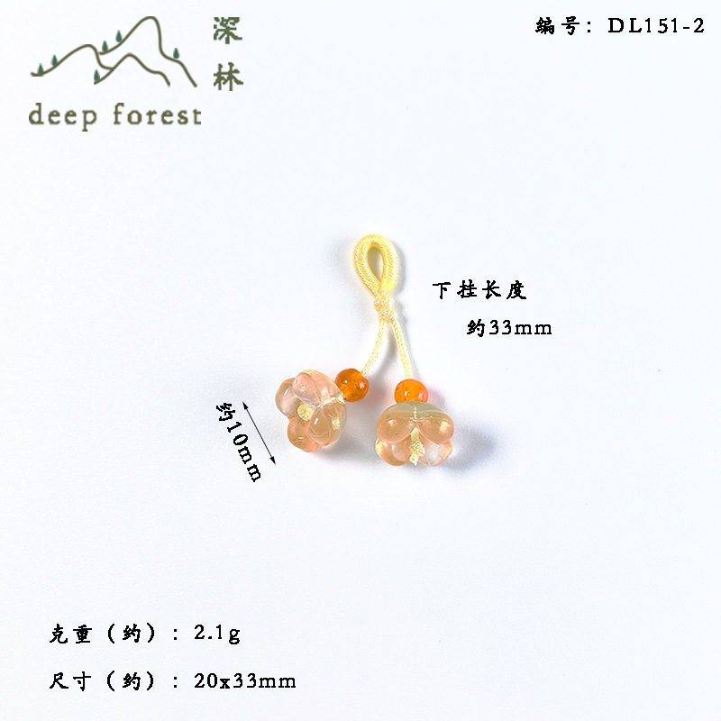キンモクセイペンダント、小さなイミテーション翡翠ガラス DIY ブレスレット、小さなハンドペンダント、ジュエリー、手作りの衣類の襟アクセサリー|undefined