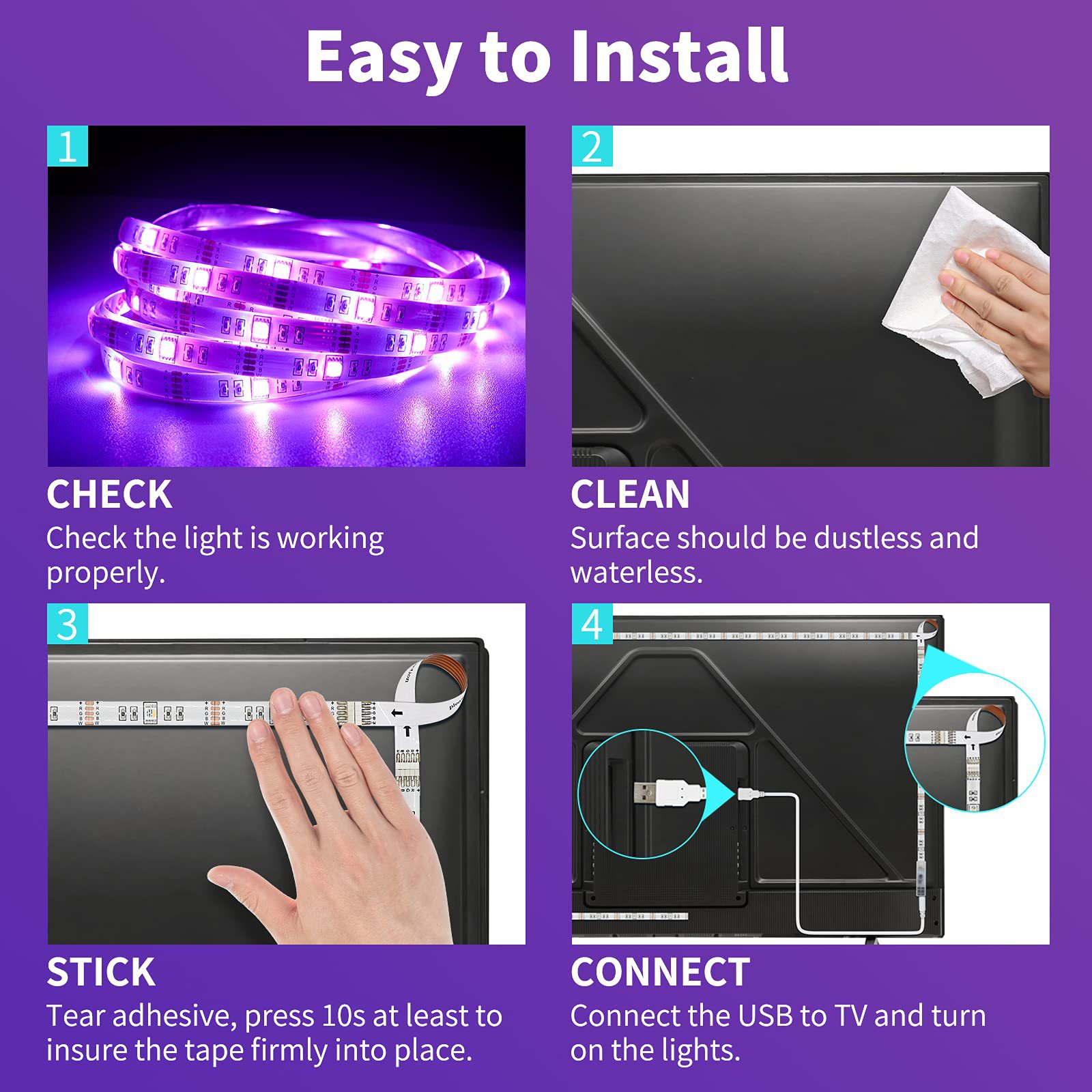 5Vled16 Lampenfassung Bluetooth 24 Tasten 3535 selbstklebend RGB Farbwechsel Schlafzimmer Kleiderschrank Heimdekoration LED-Streifen