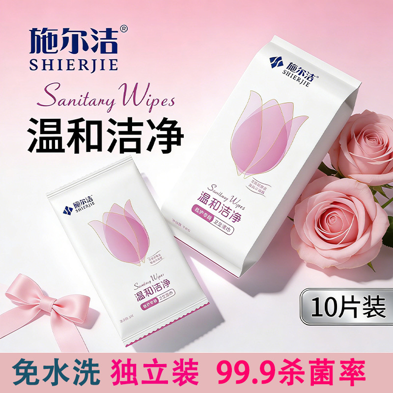 Cross-Border 10-Piece Set of Personal Care Wipes, Herbal Plant Extracts, Portable Menstrual Period Sexual Private Parts Cleaning Wet Wipes Wholesale