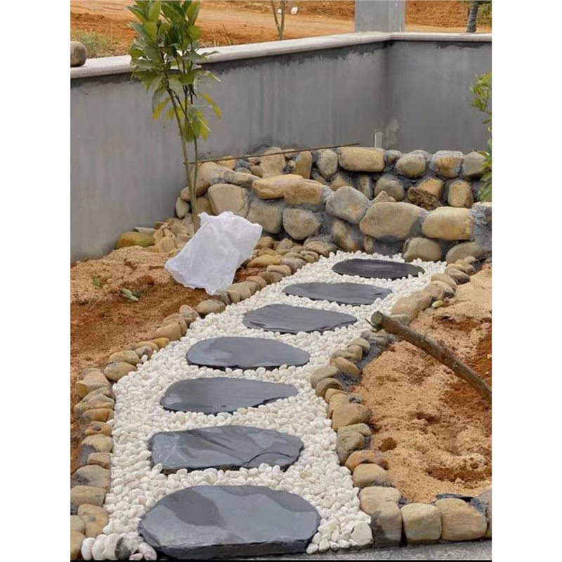 Tablero de piedra azul natural, baldosas de jardín, césped, piedra de paso, alfombra antideslizante para exteriores, pavimentación de pies, patio de piedra