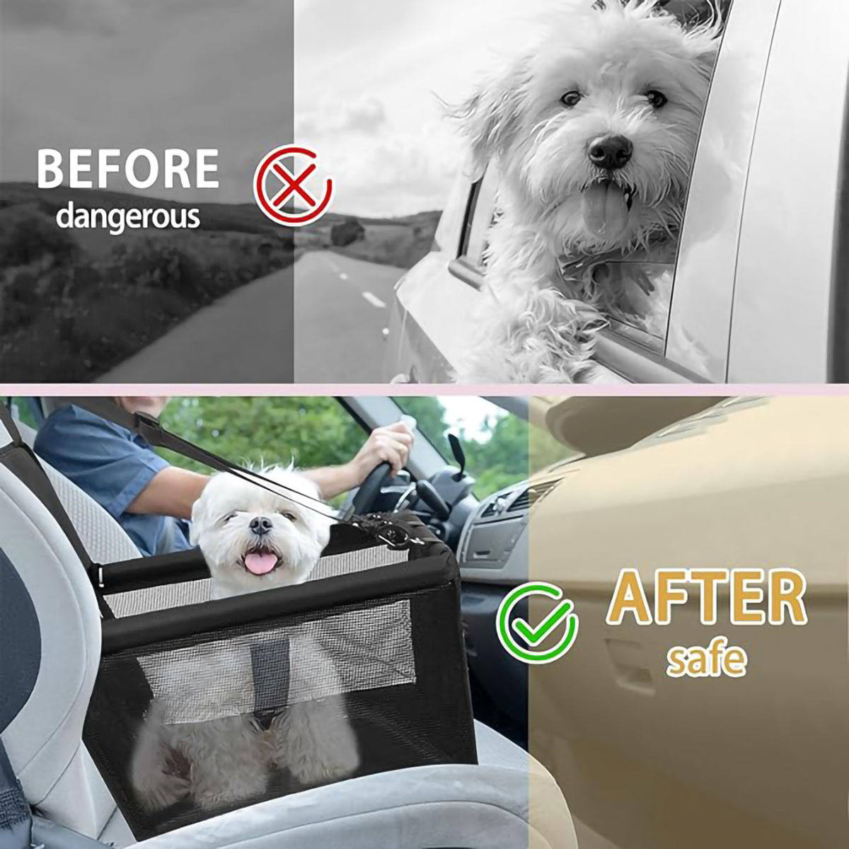 Siège auto portable pour chien et chat sécurité et confort_voghion.com