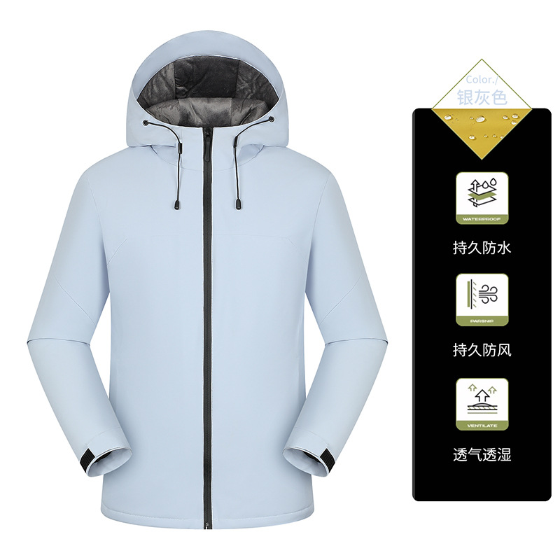 Cristal de color sólido super suave encapuchado con camel imprimido LOGO ropa de trabajo al aire libre ropa de trabajo personalizada