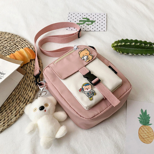 Ins Canvas Small Bag for Women  New Trendy Korean Version Versatile Crossbody Bag Student Shoulder Bag for Girls Small Clutch Bag