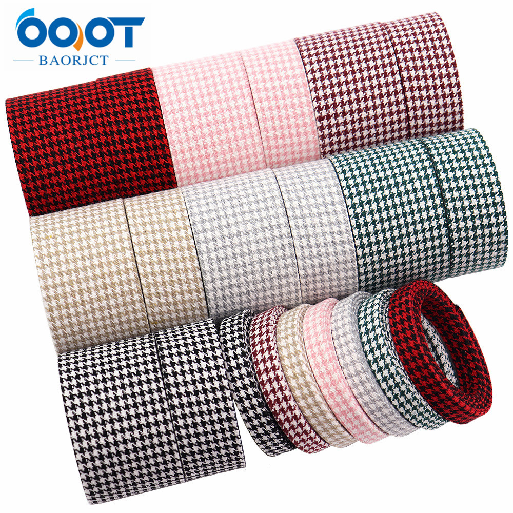 宝通diy发饰材料棉麻料千鸟格压条布带diy蝴蝶结手工制造丝带织带|ms