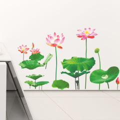 暖かい壁は立体のハスの花の防水の壁紙を貼り付けます。