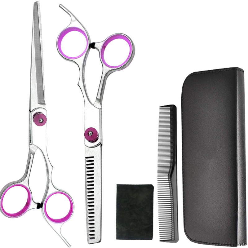 Directo de fábrica tijeras de peluquero conjunto de tijeras de peluquería dientes planos tijeras profesionales flequillo herramienta de adelgazamiento estilista tijeras de peluquero