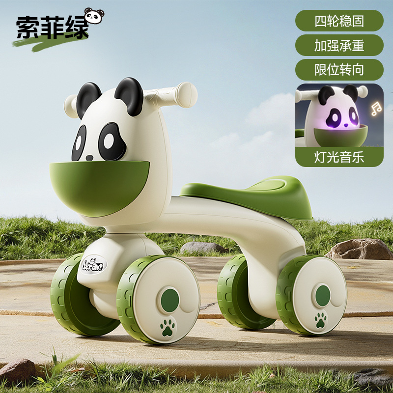 Nuevo panda coche de equilibrio para niños 1 - 3 años de edad bebé deslizante cuatro ruedas sin pedal caminante regalo de aniversario