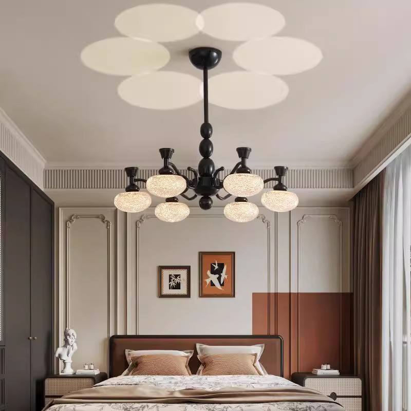 Zhongshan dormitorio principal sensación de vestíbulo medieval lujo lujoso lujoso lámparas creativas retro americano lámpara candelabro método de sala de estar superior