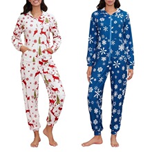 C 36562 Christmas Snowflake Deer Print Jumpsuit ʥ��˯��