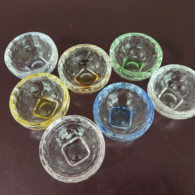 水晶方底杯碗透明供佛供水碗七彩碗佛堂貢品聖水碗 佛教用品