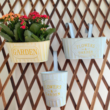 复古做旧椭圆形挂钩盆铁艺多肉铁皮桶小铁桶绿植有底孔阳台花盆