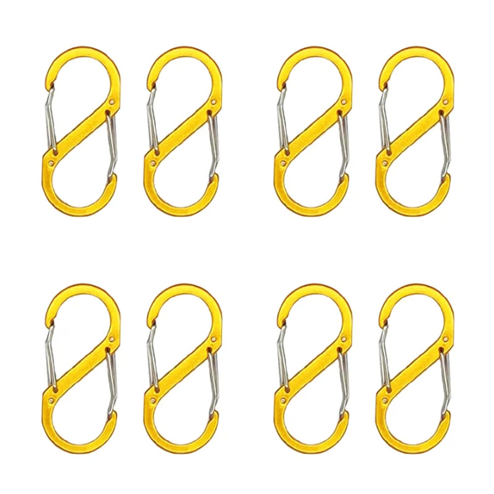 Al aire libre aleación de aluminio montañismo llavero al aire libre 5 octeto tipo S botón rápido se puede agregar logotipo botón de mochila