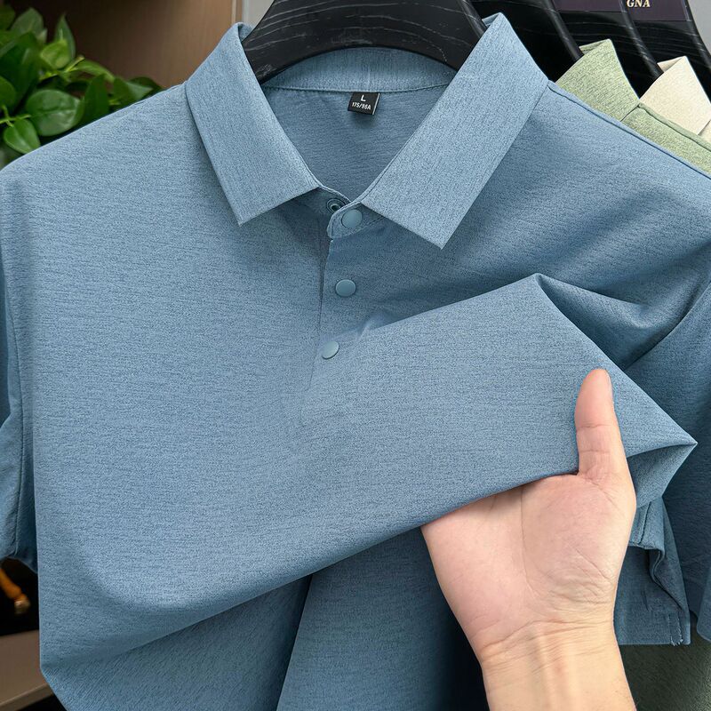 Ice Silk Seamless Polo Shirt for Men, Ice-Feel Summer T-Shirt, Light Luxury Men's Sun Protection Trendy Quick-Dry Short-Sleeve Turn-Down Collar T-Shirt for Men Ice Silk Seamless Polo Shirt for Men, Ice-Feel Summer T-Shirt, Light Luxury Men's Sun Protection Trendy Quick-Dry Short-Sleeve Turn-Down Collar T-Shirt for Men