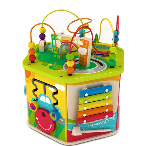 Children's Montessori Bead Stringing Blocks Multi-functional Cognitive Treasure Box Baby Early Education Zhejiang Xinyun Toys Wholesale