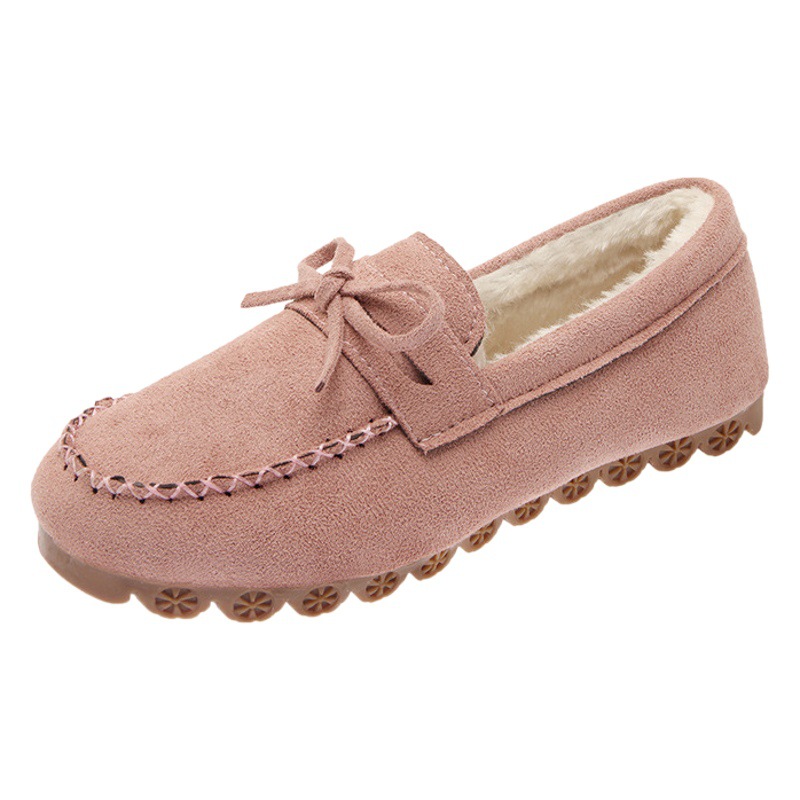 Zapatos de mujer de talla grande zapatos de mamá de arco Otoño e Invierno de mujer Nuevos zapatos de tacón plano con forro polar de fondo suave zapatos de mujer embarazada caliente