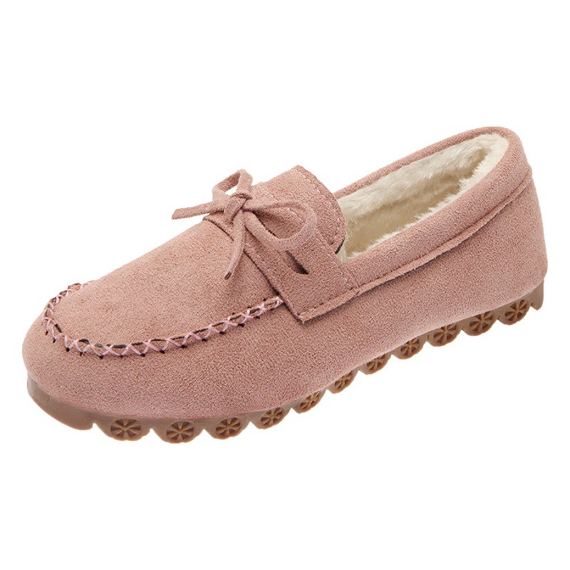 Женская обувь больших размеров, обувь для мам с бантом, Женская осенне-зимняя новая Теплая обувь для беременных с мягким дном без шнуровки на плоской подошве и флисовой подкладке