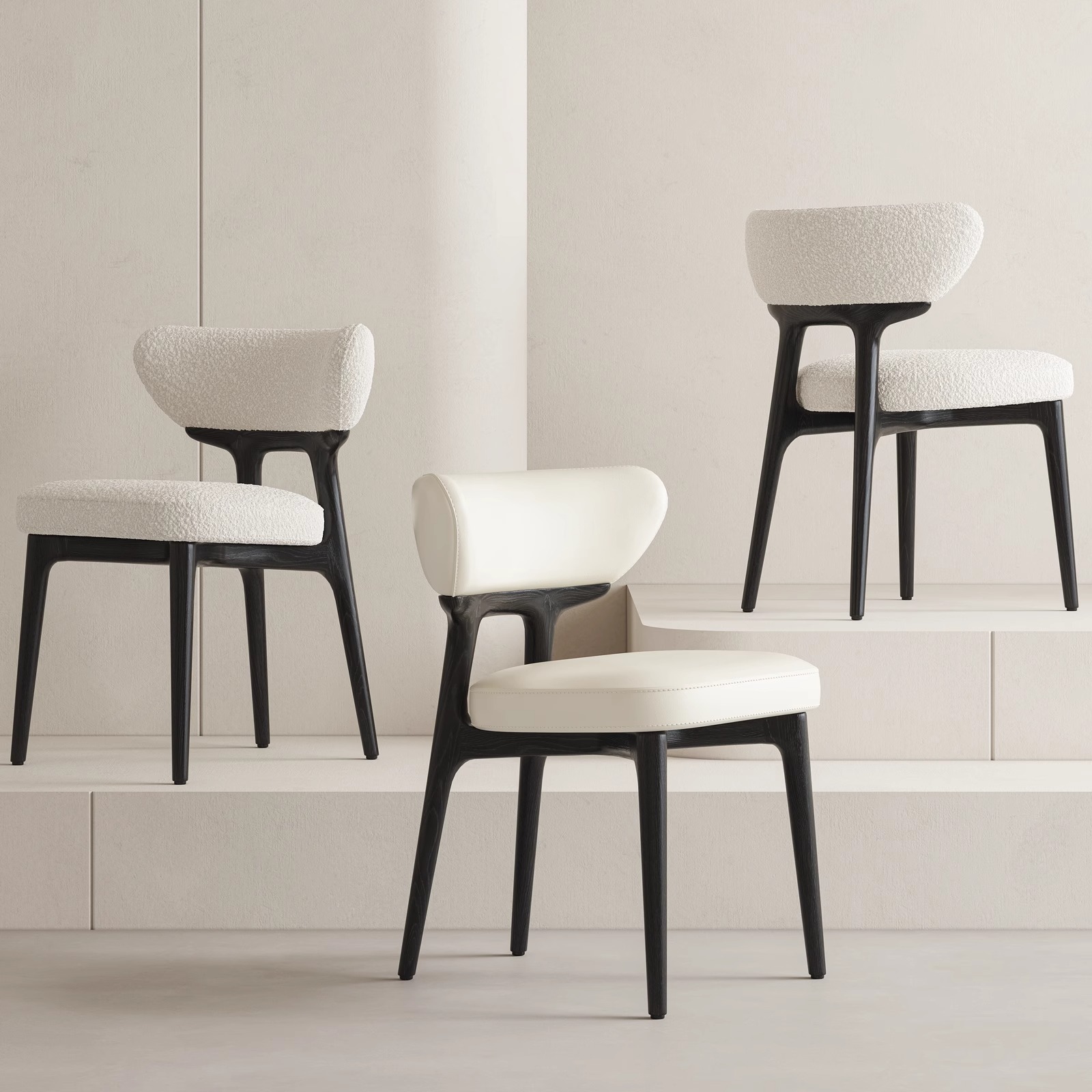 Silla de comedor de madera maciza Danfansi para el hogar Silla de fresno de cuero de diseño de estilo antiguo Silla de respaldo de apartamento pequeño simple