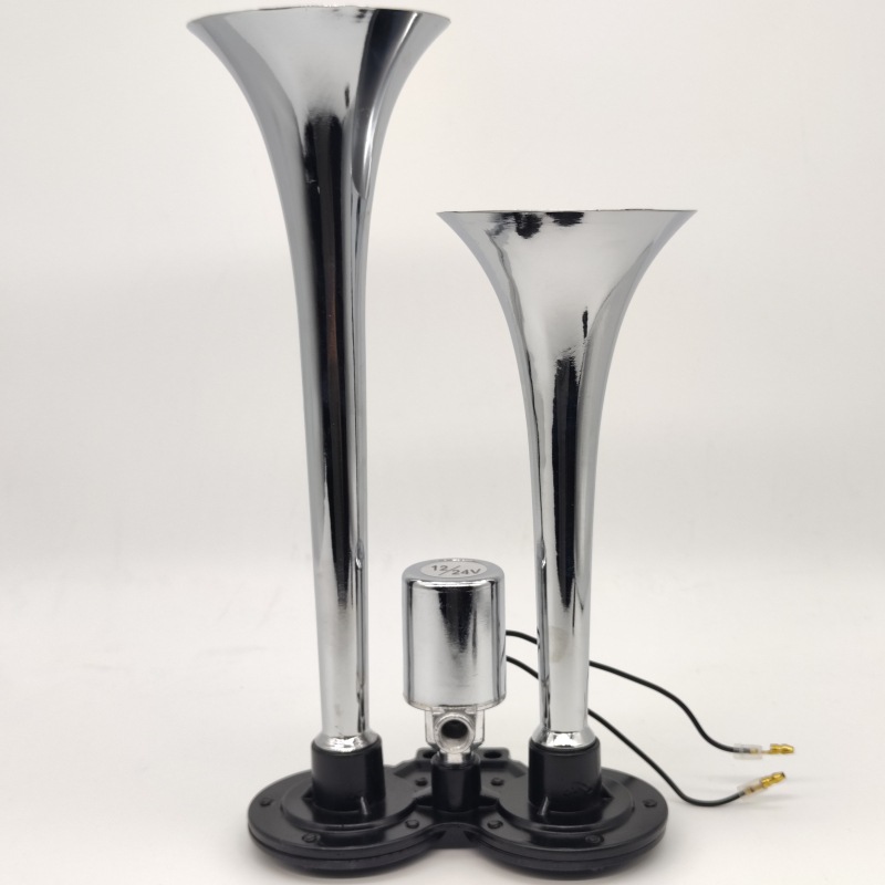 Car Whistle Horn 12V24V Universal Double Tube Horn with Valve 29cm Car Large Truck Truck Motorcycle