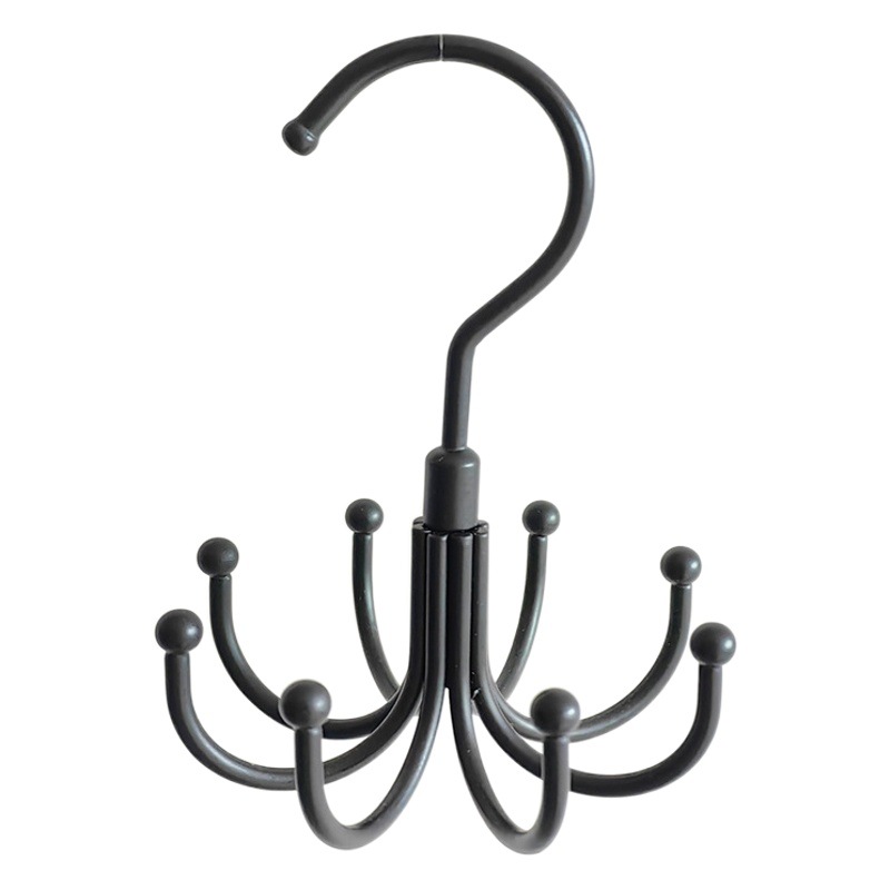 Metal 8 ganchos 6 ganchos percha de almacenamiento telescópica multifuncional correa correa colgante bolsa colgante almacenamiento gancho giratorio