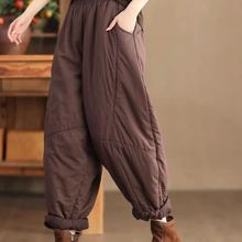 专柜店大码外穿不臃肿女士棉裤冬款夹棉加厚保暖休闲哈伦长裤