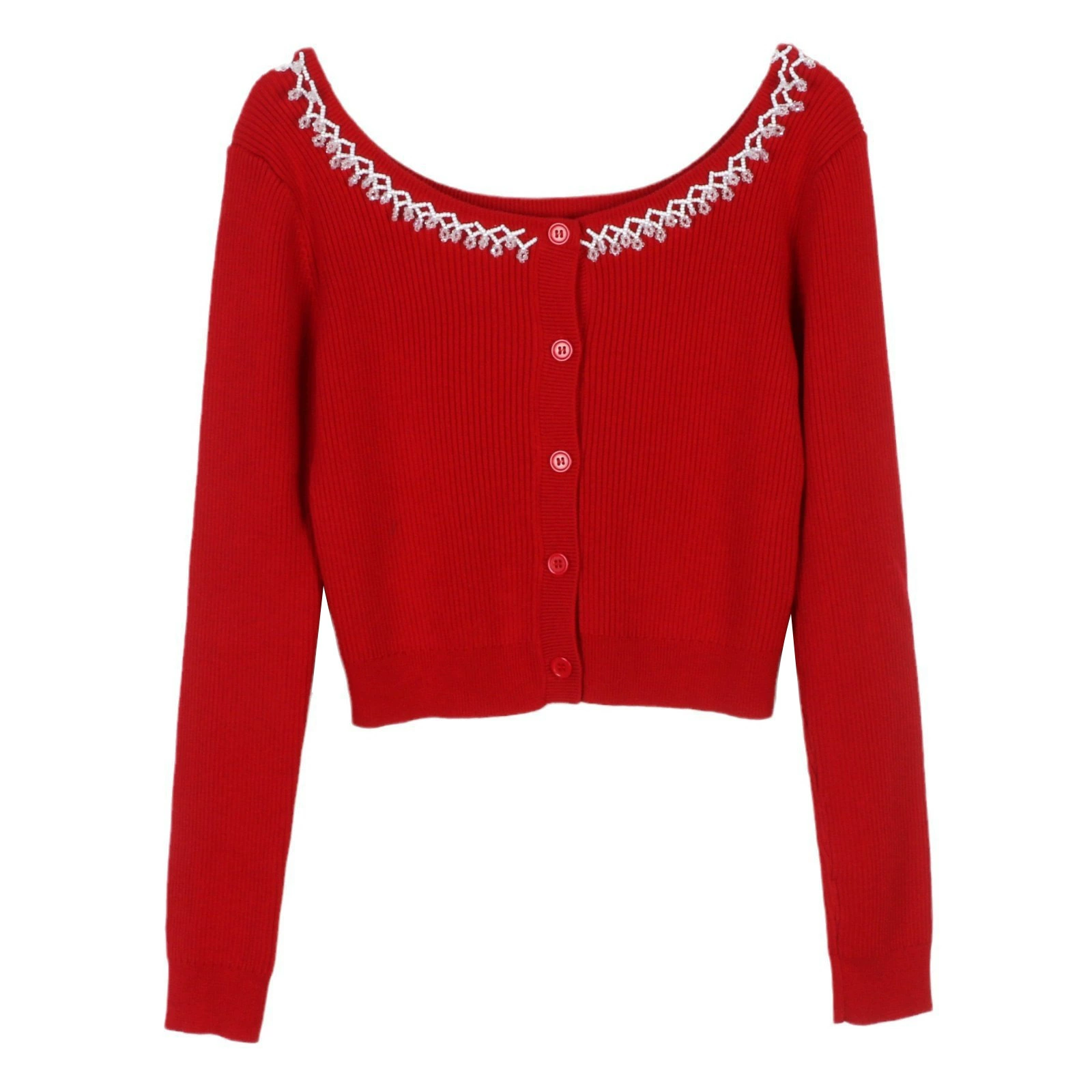 Осенний кардиган, короткий трикотажный свитер, slim fit, французский стиль