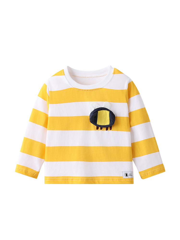 Malwee niñas camiseta de cuello redondo otoño y invierno nuevo fondo de mangas largas para niños europeos y estadounidenses camiseta superior de niños