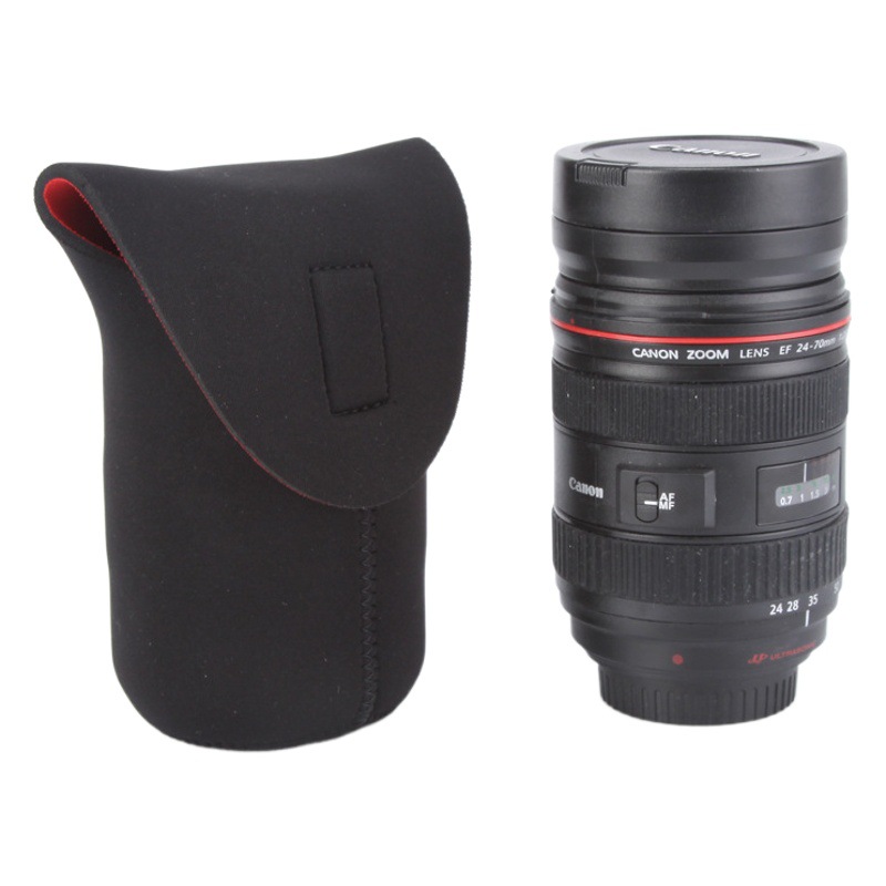 SLR camera lens bag cross-border lens bag diving material Red and Black lens barrel storage bag elastic protective cover spot