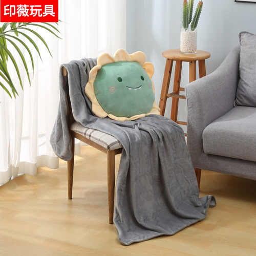 Cartoon flower pillow, bedside sofa cushion, office car cushion, blanket and pillow, two-in-one
