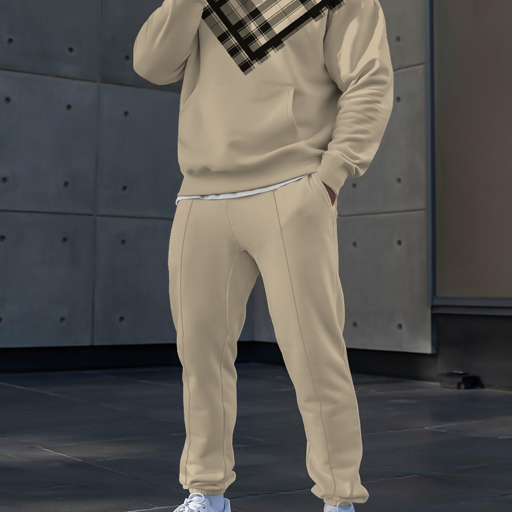 Primavera 2023 nuevo eBay AliExpress Amazon hombres deportes traje casual 3D impreso cuello redondo Pantalones