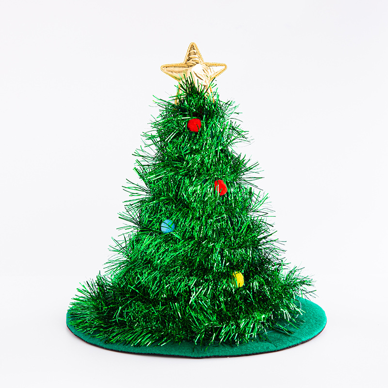クリスマス帽子レインシルククリスマスツリー帽子お祭りの雰囲気の装飾アクセサリーシーンレイアウトクリスマス小さなギフト卸売