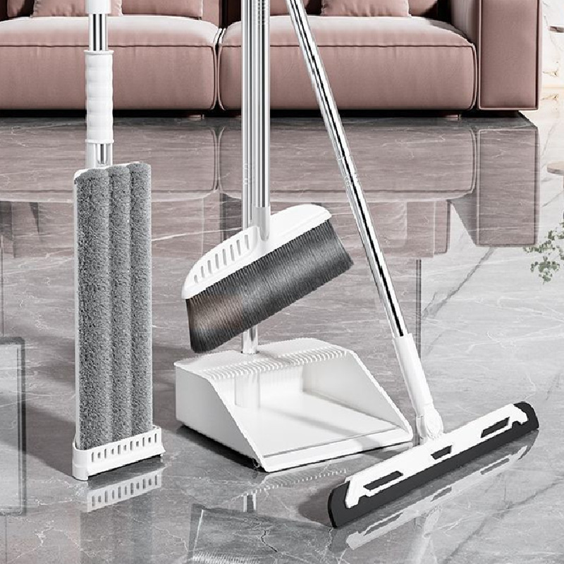 Broom and Mop Three-Piece Set, Broom and Dustpan Combo, Flat Mop for Home Use, One-Step Cleaning, New Model, Hands-Free Washing Broom and Mop Three-Piece Set, Broom and Dustpan Combo, Flat Mop for Home Use, One-Step Cleaning, New Model, Hands-Free Washing