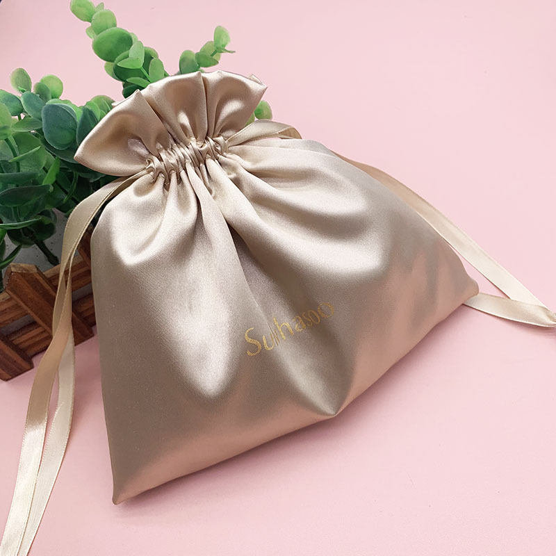 Fashion, Simple Style Style Apricot Color Fashion Simple Style Solid Color Satin Jewelry Packaging Bags