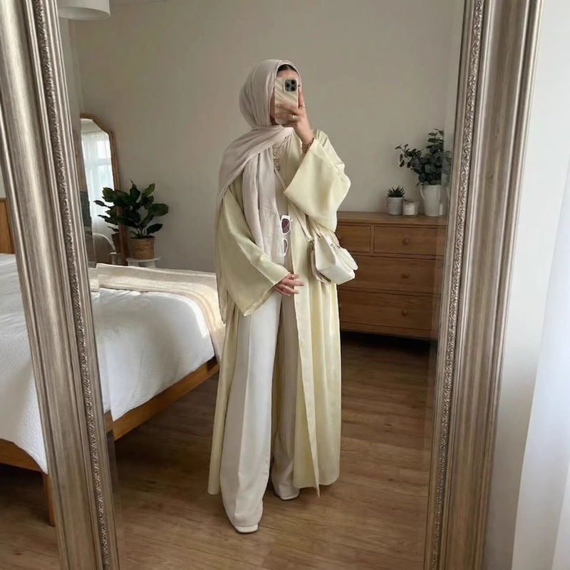 Cross-Border Women's Clothing Turkish Style Batwing Sleeve Long Solid Color Elegant Dress Without Headscarf Cross-Border Women's Clothing Turkish Style Batwing Sleeve Long Solid Color Elegant Dress Without Headscarf