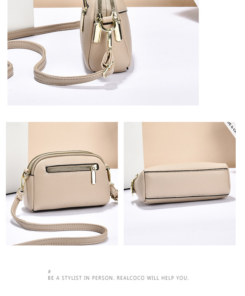 Crossborder Umhängetasche Damen Neumodell modische Mini-Tasche Zweischicht-Reißverschluss Mama-Handytasche vielseitige kleine Quadrattasche
