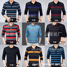 广州尾货5-10元 中老年男装翻领短袖t恤  外贸库存爸爸装地摊货源