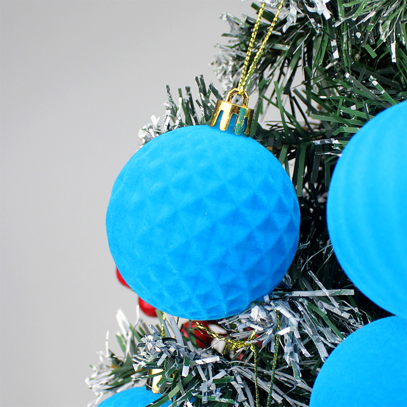 Bolas de Navidad flocadas 6CM / 12pcs flocadas bolas de Navidad decoraciones navideñas fábrica tienda directa Navidad