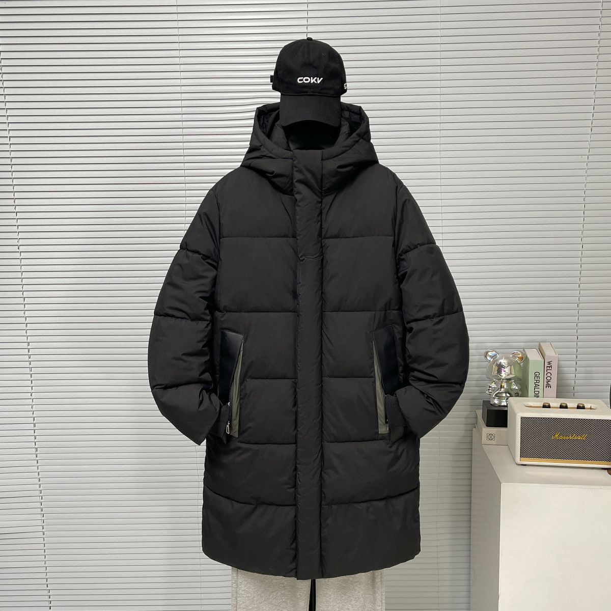 Otoño y invierno neutro suelto con capuchón para hombres y mujeres de tamaño grande comercio exterior chaqueta de algodón medio largo