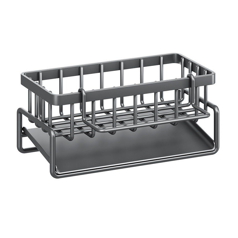 Escurridor de Platos de Acero Inoxidable, Cesta de Drenaje para Esponjas de Cocina, Organizador de Drenaje para Almacenamiento de Detergente Junto al Fregadero