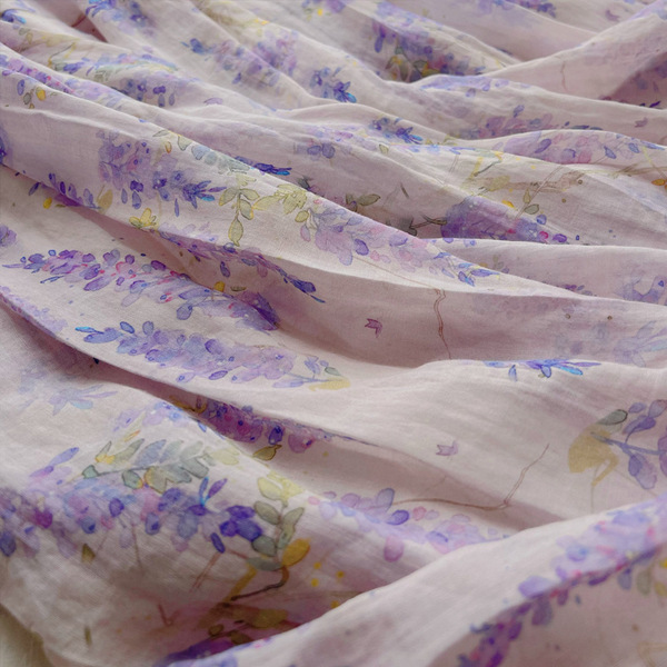 Wisteria flower high -end twisting fine spinning fine gauze natural…