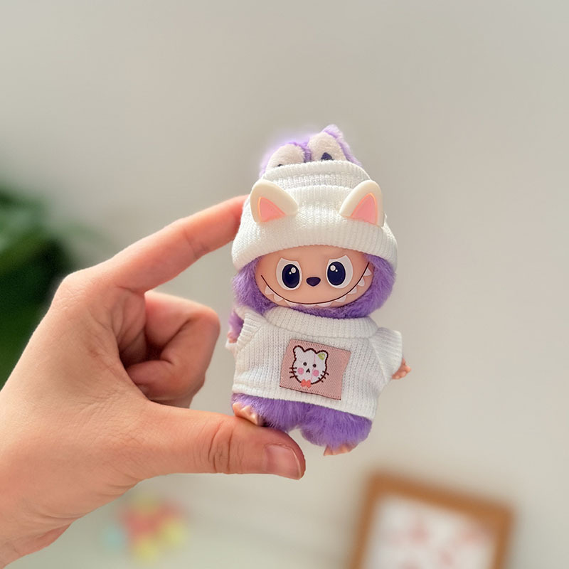 迷你版4.0LABUBU搪胶脸毛绒盲盒玩偶衣服圣诞套装小鼻嘎心底密码|undefined