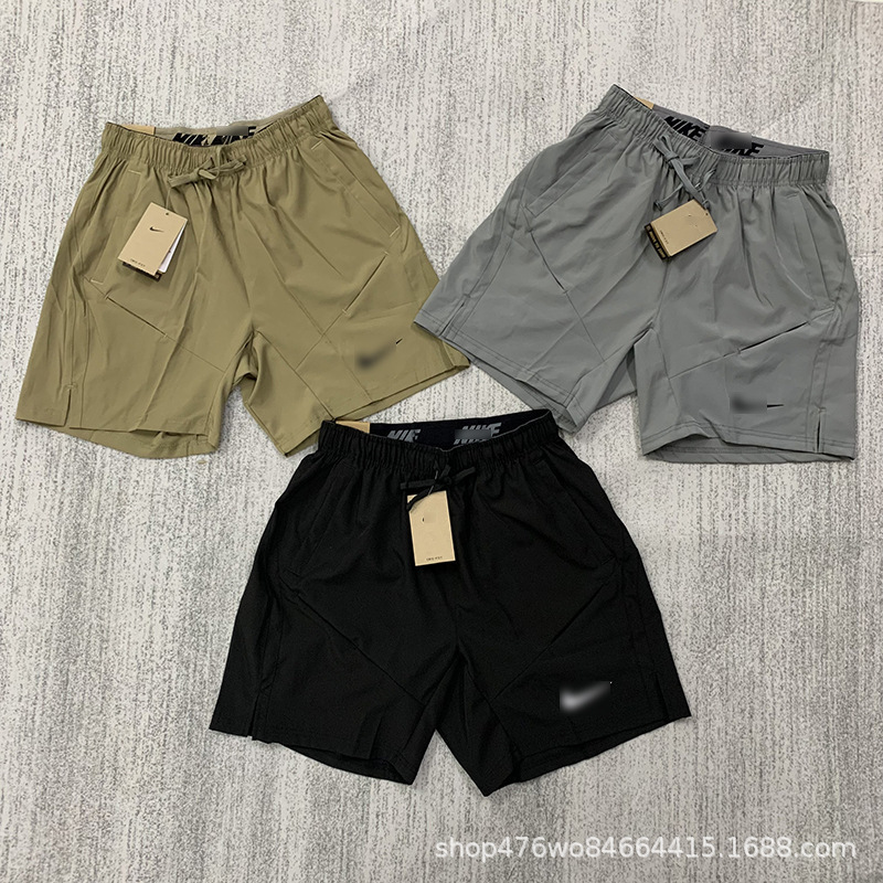Summer New Sports Nylon Quick-drying Shorts Men's in stock Micro-elastic Sweat-absorbent Football Basketball Training Pants Five-point Pants Mid-length Pants