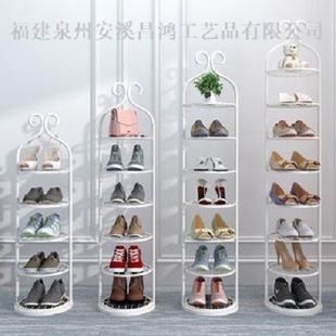 European-style Iron Shoe Rack Economical Household Multi-layer Storage Shoe Cabinet Living Room Dormitory Dust-proof Door Simple Shoe Rack