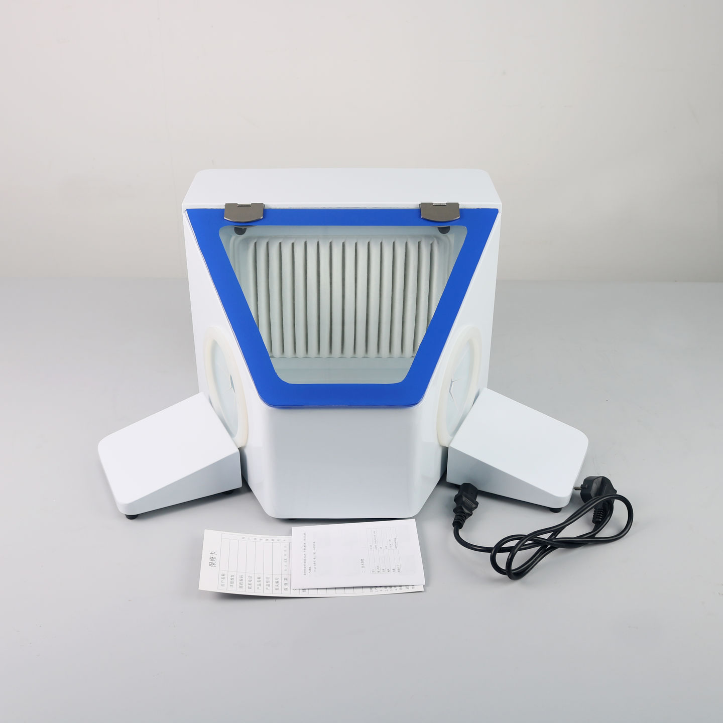 Caja de polvo dental sin sombra gran espacio máquina de chorro de arena pulido cubierta de polvo oral alúmina chorro de arena talla caja de operación