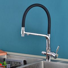 跨境三合一廚房水龍頭家用冷熱萬向旋轉洗菜盆水槽直飲純淨水龍頭